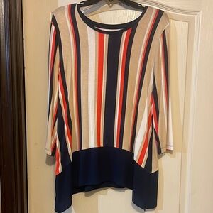 Croft & Barrow Multicolor Striped Tunic Top